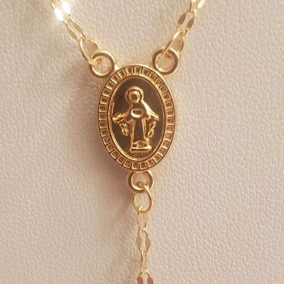 Unisex 925 18K Gold Necklace with Cross on a 4 inchndrop - Picture 5 of 6